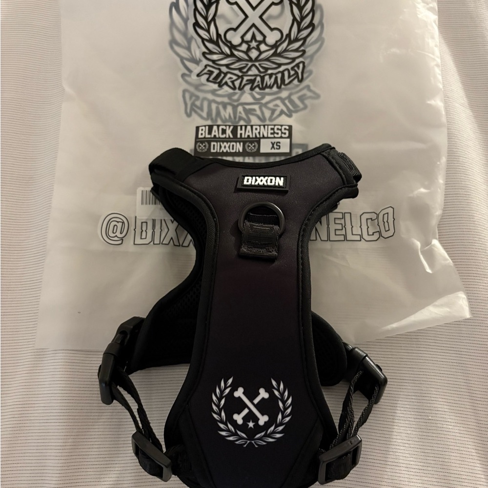 DIXXON Black XS Dog Harness with Adjustable Straps